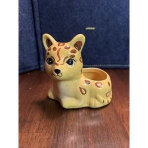 Cheetah Leopard Jaguar Cat Designed Ceramic Succulent Planter Spring House Plant